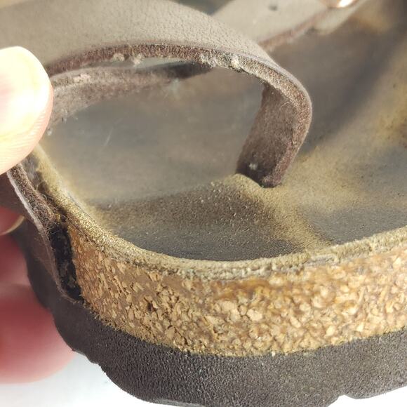 Birkenstock Women's Mayari US8 EU39 Birkibuc Mocha Brown Strappy Slide sandals - Picture 13 of 16